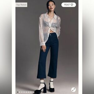 Colette Cropped High-Rise Wide-Leg Jeans by Maeve / Anthropologie